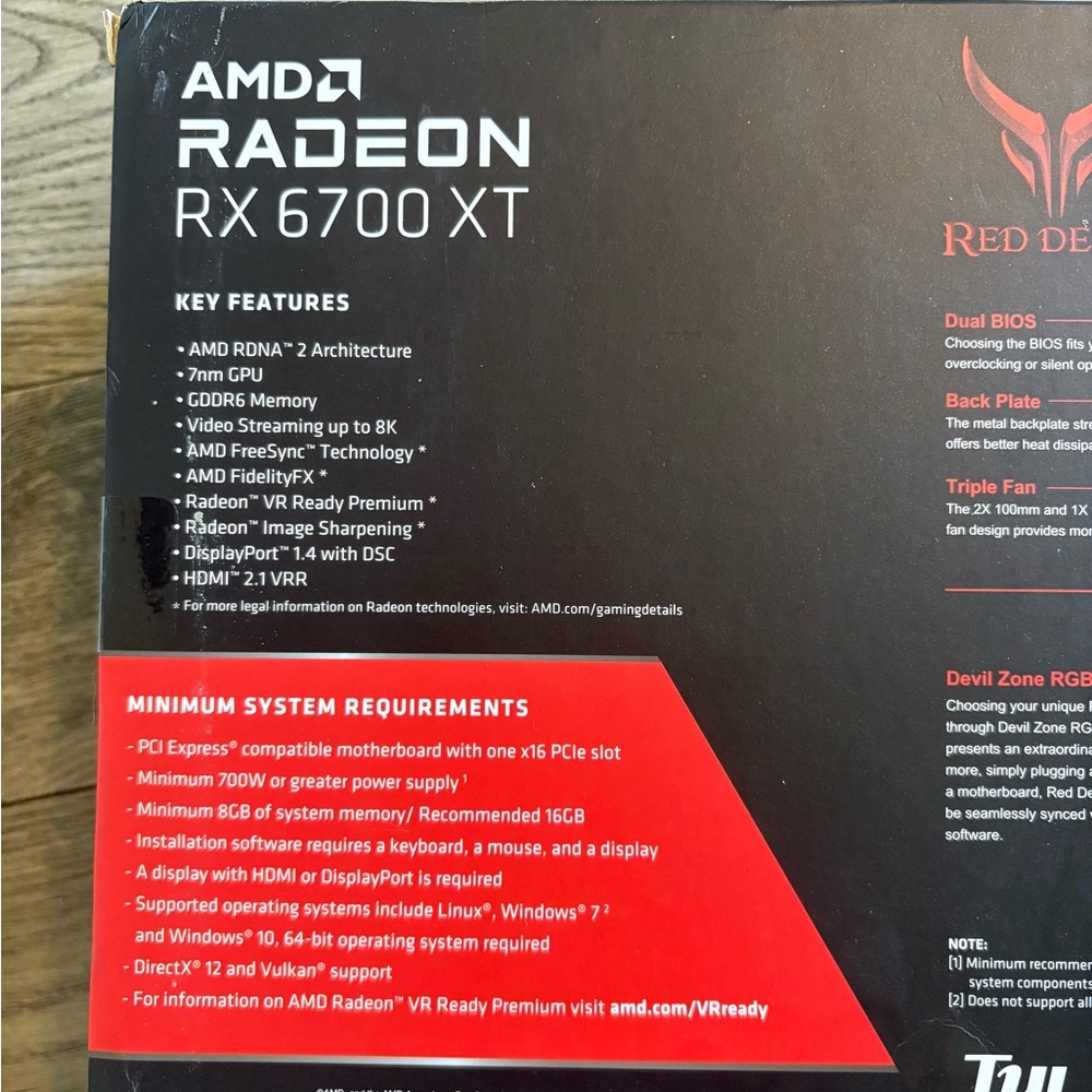 PowerColor AMD Radeon RX 6700 XT Graphics Card in Red and Black - Picture 2 of 3
